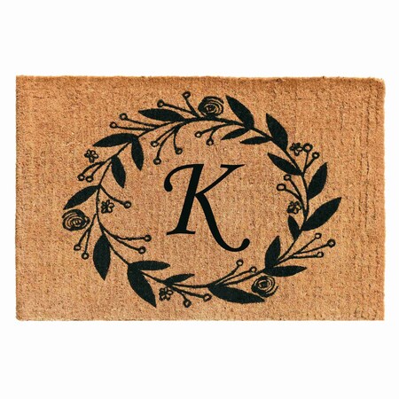 Monogram Door Mat, Black, Natural, 24 in W x 36 in L